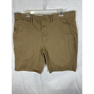OLD NAVY Chino Shorts Men's Ultimate Slim Sz 38 x 10 Tan Flat Front Campus Camp